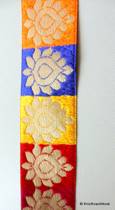 Jacquard Gold, Orange, Red